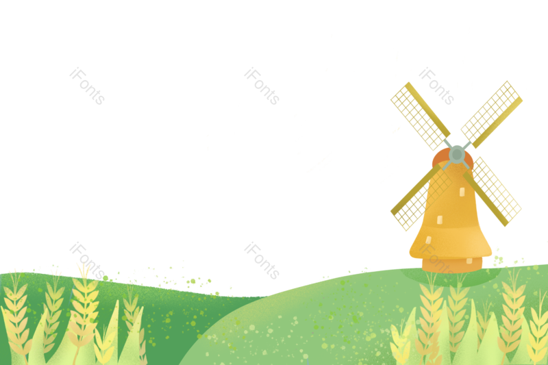 芒种图片,草地元素,小麦PNG,植物免抠素材